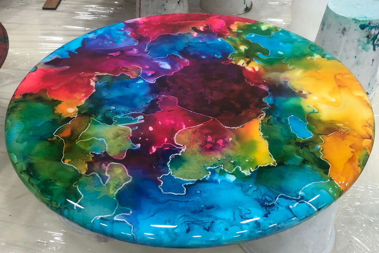 Epoxy coated table